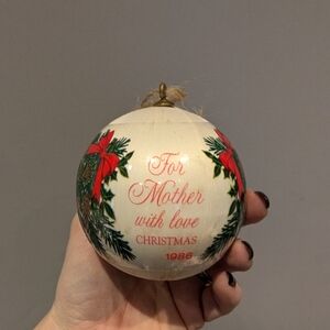 Vintage Christmas Ornament - For Mother with Love 1989